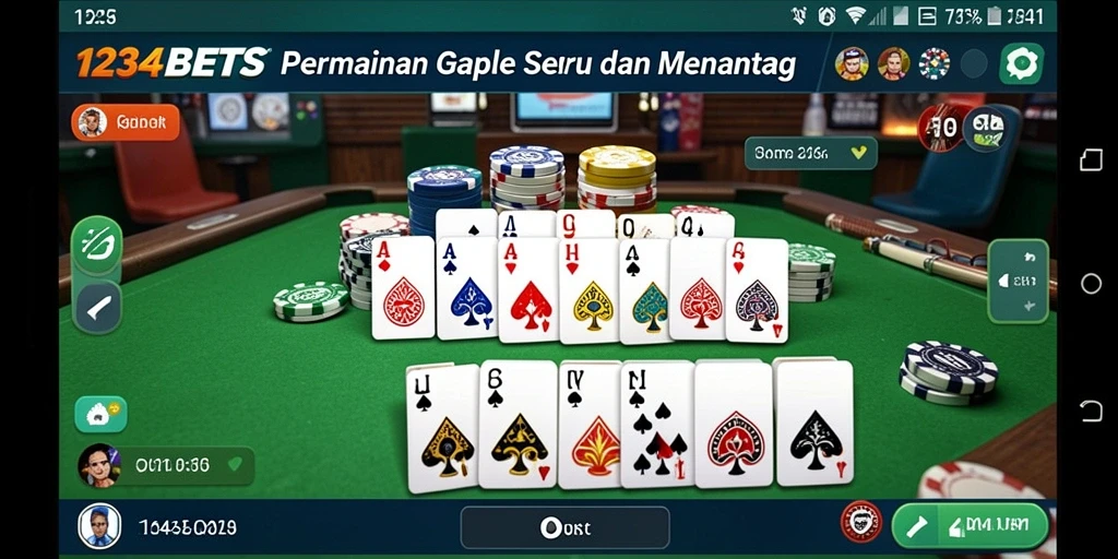 Tampilan menarik saat bermain Gaple di 1234BETS.