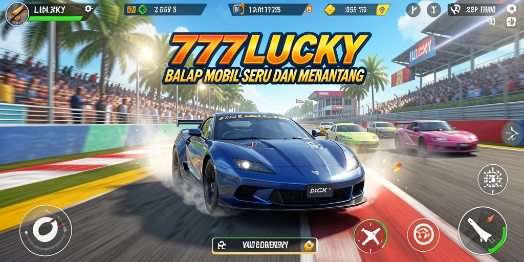 Tampilan gameplay seru dari 777LUCKY saat balapan.