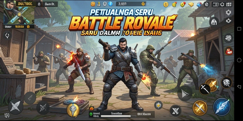 Gameplay DULTOGEL menampilkan pertarungan seru di arena Battle Royale.