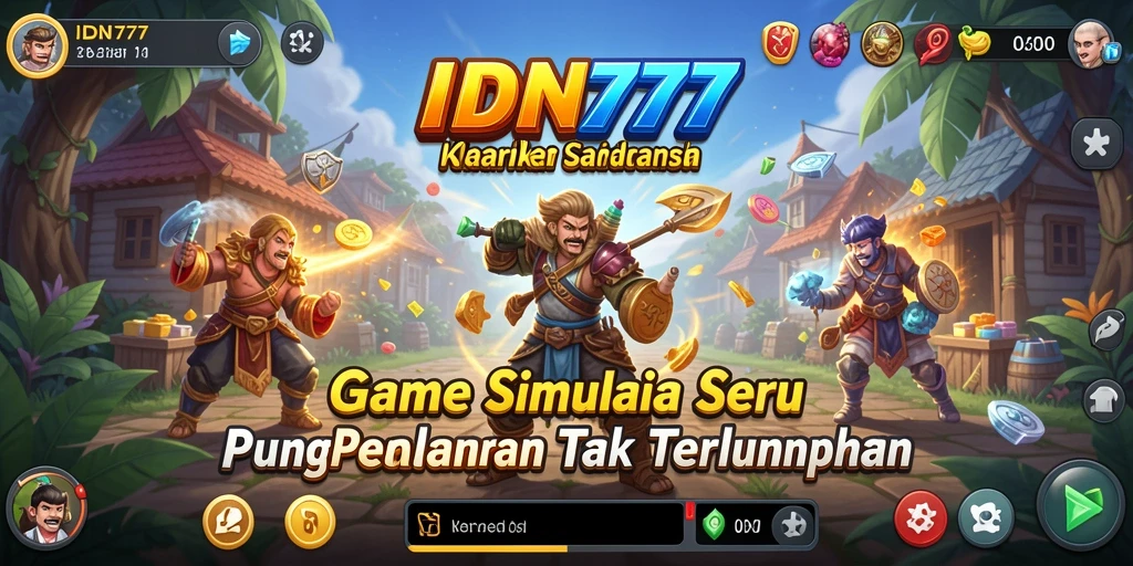 Screenshot utama IDN777 menunjukkan gameplay yang seru dan mendebarkan.