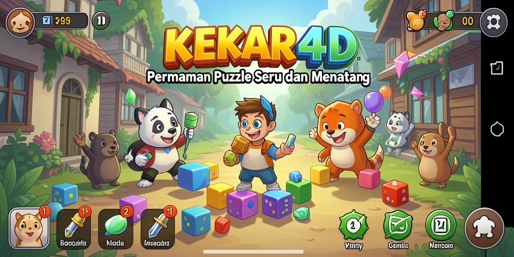 Tampilan menyenangkan dari gameplay Puzzle KEKAR4D yang mengasyikkan.