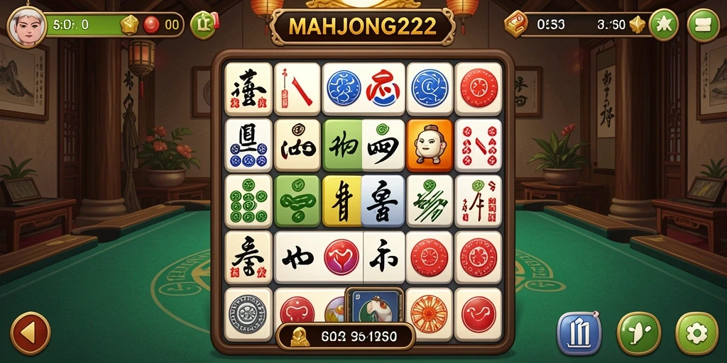 Tampilan menarik dari gameplay seru MAHJONG222 yang penuh warna.