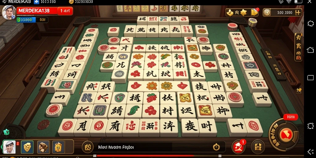 Screenshot gameplay MERDEKA138 menampilkan pengalaman seru bermain Mahjong.