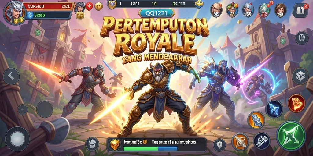 Tangkapan layar dari gameplay intens di QQ1221 dalam mode Battle Royale.