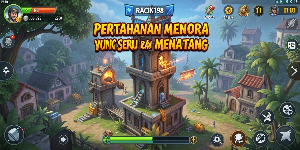 Tangkapan layar menunjukkan aksi menegangkan dalam permainan Tower Defense.