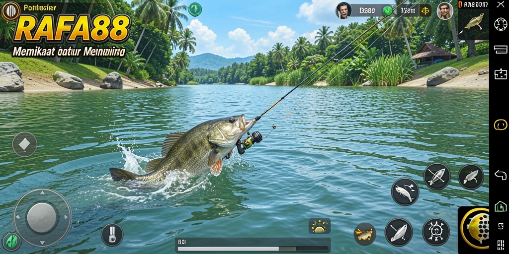 Tampilan menarik dari gameplay RAFA88 dengan aktivitas memancing seru.