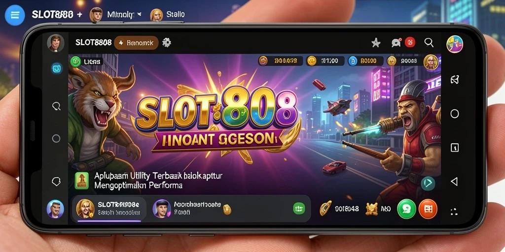 Tampilan utama SLOT8808 yang menampilkan fitur pembersihan perangkat.
